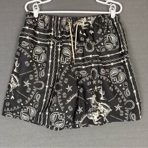 Negative‎ Space Paisley Print Volley Shorts Mens L Swimwear Western Punk
